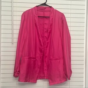 Bright Hot Pink Open Front Blazer